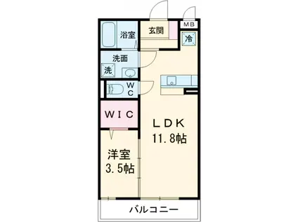 フェアレーン高野台Ⅱ(1LDK/1階)の間取り写真