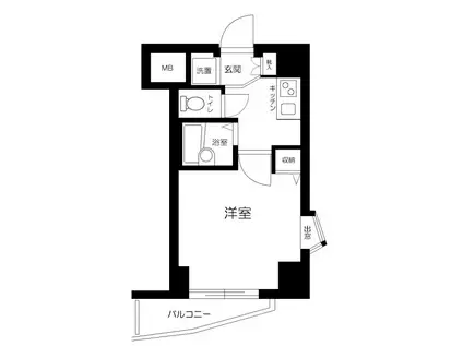 エクセリア早稲田Ⅱ(1K/8階)の間取り写真
