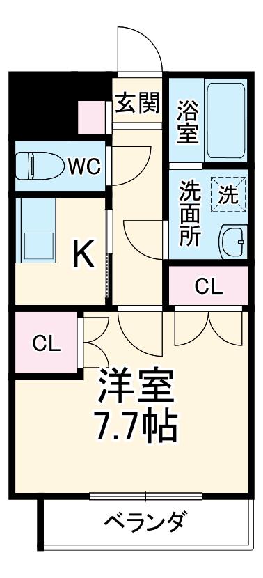 コンフォート高塚(1K/1階)の間取り写真