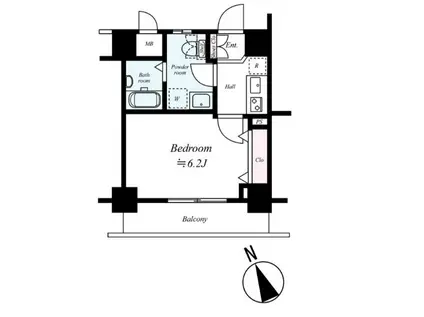 プレール・ドゥーク早稲田(1K/4階)の間取り写真
