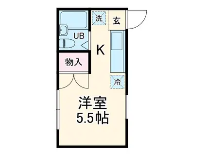 瀬村ハウス(ワンルーム/1階)の間取り写真