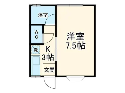 サンシティー(1K/1階)の間取り写真