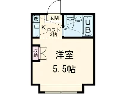 ディスタンス国領(ワンルーム/2階)の間取り写真