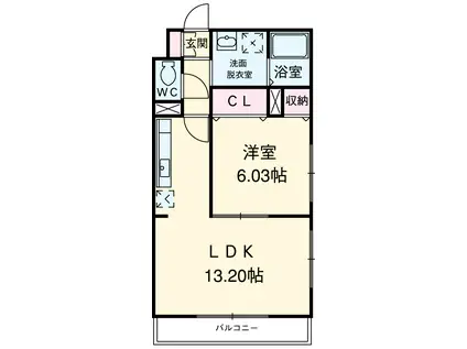 サナルダイヒルズ桜坂(1LDK/1階)の間取り写真