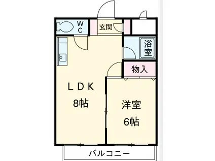 アーバンヒルズ(1LDK/2階)の間取り写真