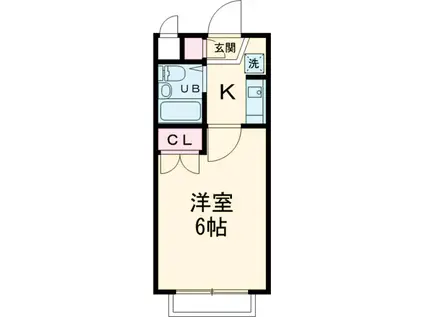 サニーハイム(ワンルーム/1階)の間取り写真