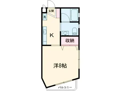 グラティア南烏山 ウエスト(1K/2階)の間取り写真