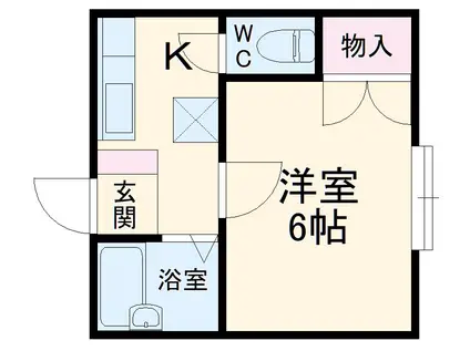 名東レジデンスⅡ(1K/1階)の間取り写真