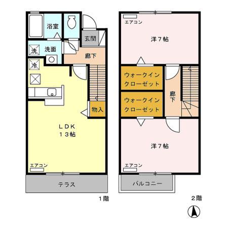 ローズコート・12(2LDK)の間取り写真