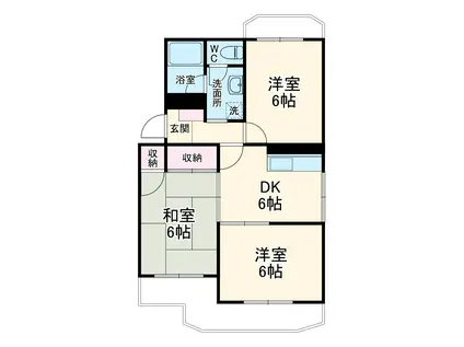 GRAND PAPA(3DK/3階)の間取り写真