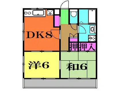 パルデンス山内(2DK/1階)の間取り写真