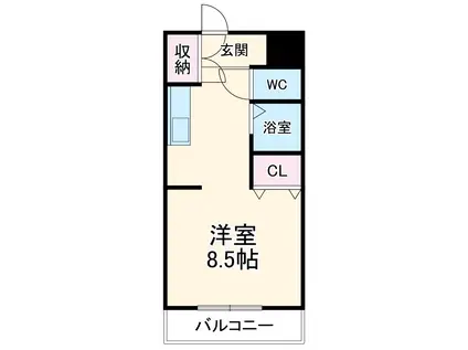 アバンダント鹿谷(1K/4階)の間取り写真