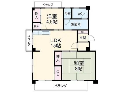 コーポ・ビークル(2LDK/3階)の間取り写真