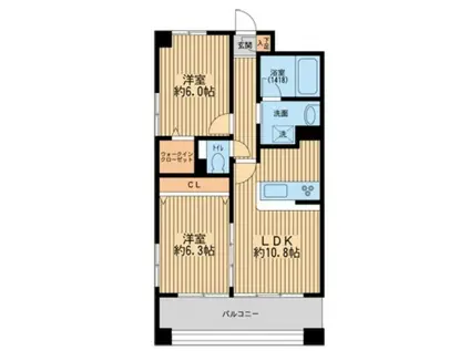 甲斐ヴィレッジ(2LDK/2階)の間取り写真