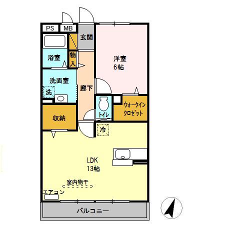 リビングゲートシティⅠ(1LDK/3階)の間取り写真