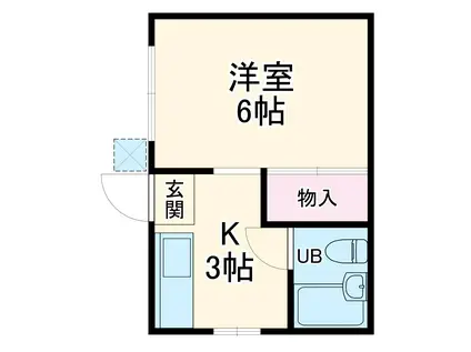 ハウス小川(1K/1階)の間取り写真