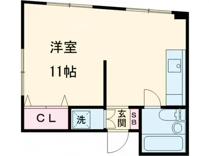 アイビス早稲田(ワンルーム/3階)の間取り写真