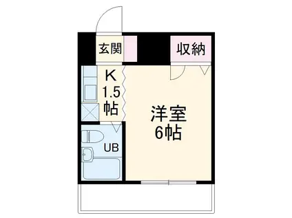 コーポラス松慶(1K/2階)の間取り写真