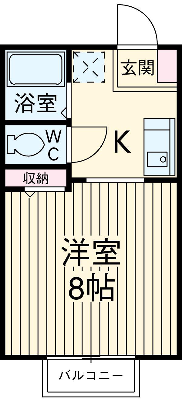 ワンルームS-1(1K/1階)の間取り写真