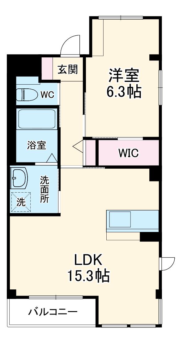グレイス高塚(1LDK/3階)の間取り写真