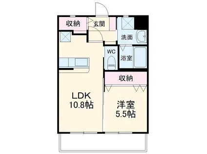 GRANDALE(1LDK/3階)の間取り写真