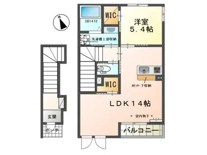 クレープマートル(1LDK/2階)の間取り写真