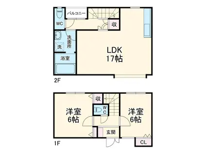 ドルフ的場ヶ丘(2LDK)の間取り写真