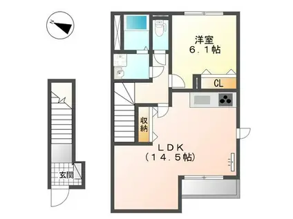 サンコート百合台(1LDK/2階)の間取り写真