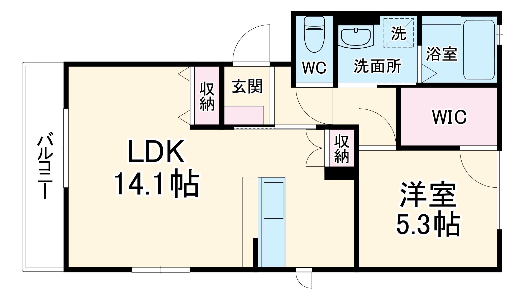 STELLA(1LDK/1階)の間取り写真