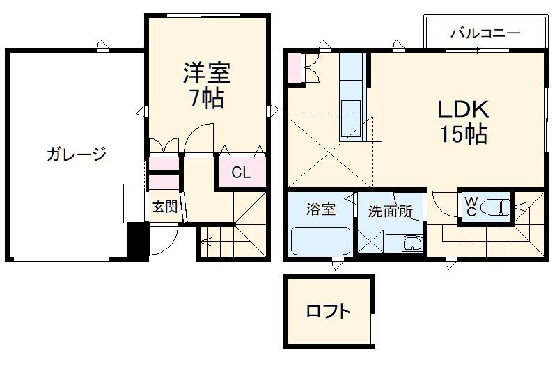 A−Life富塚(1LDK)の間取り写真