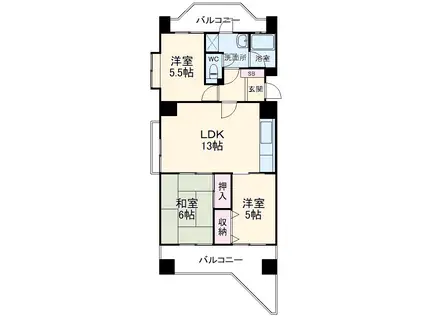 エスポア一社Ⅱ(3LDK/5階)の間取り写真