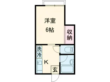 ヴィラローズ(1K/2階)の間取り写真