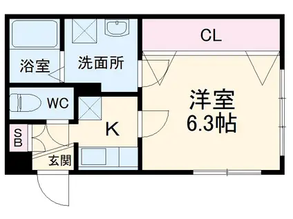 グレース西ノ京(1K/3階)の間取り写真