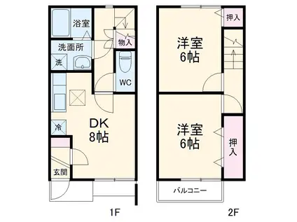 Loyalty Mizuno A(2DK)の間取り写真