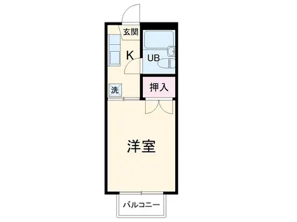 サマックス A棟(1K/2階)の間取り写真
