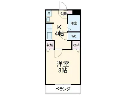 シャルム三の丸(1K/4階)の間取り写真