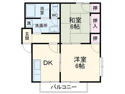 サニ-パルⅡ(2DK/2階)の間取り写真