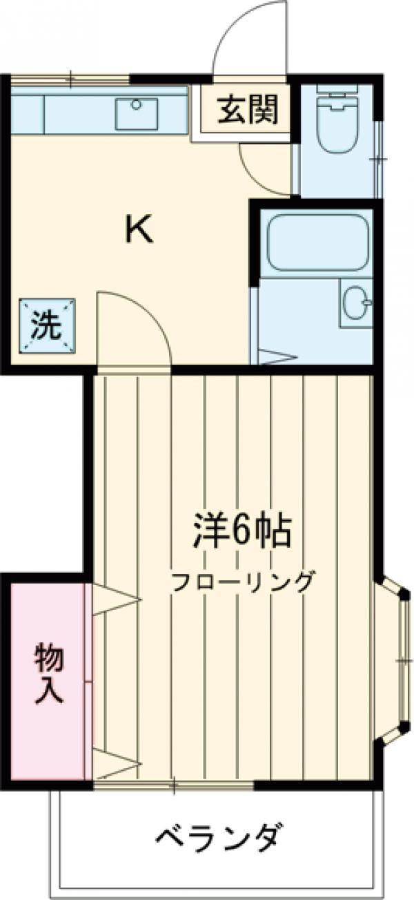 佐藤ハイツ(1K/2階)の間取り写真