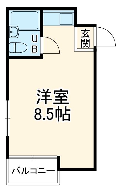 WING香流(ワンルーム/2階)の間取り写真