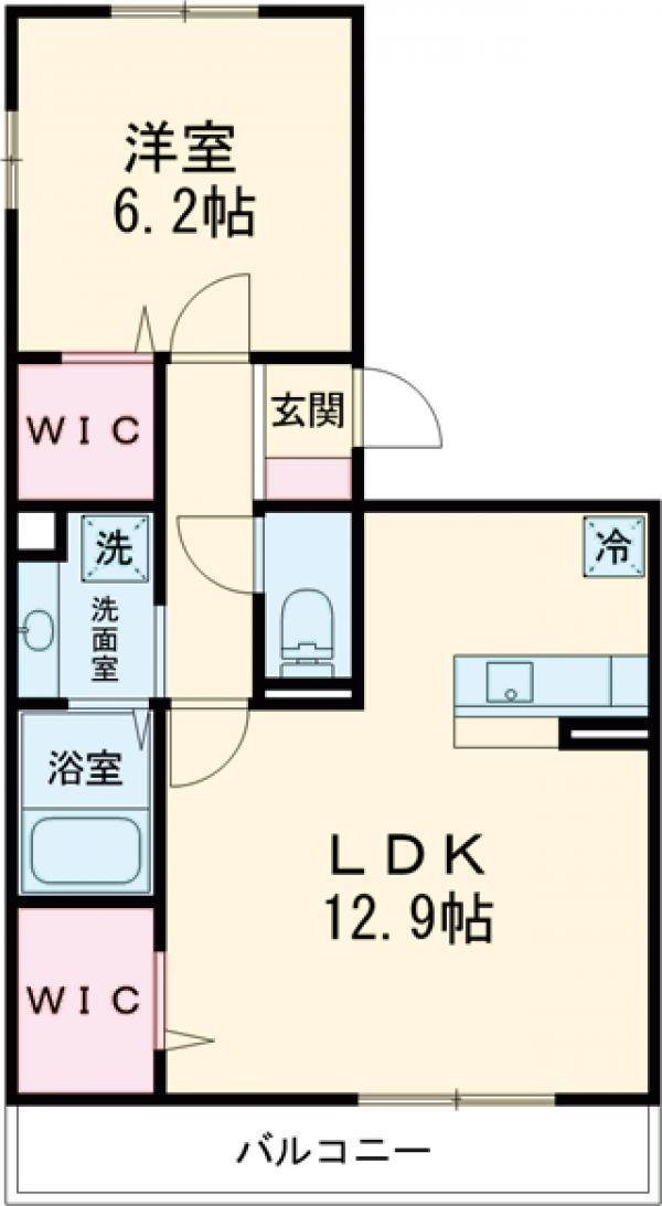 パルコート2(1LDK/3階)の間取り写真