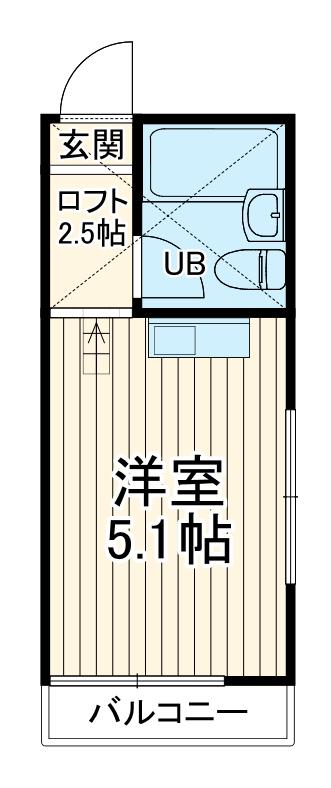 サカエハイツ(ワンルーム/1階)の間取り写真