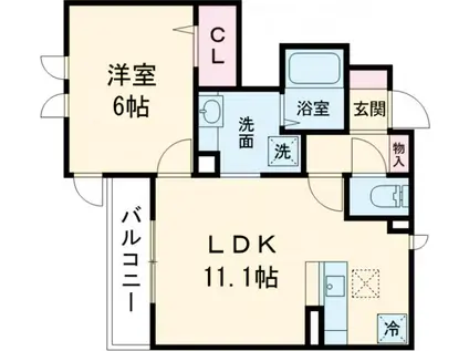 メゾン・サンセリテ(1LDK/1階)の間取り写真