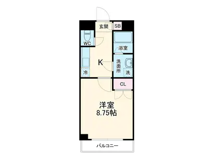 アミティー伊奈(ワンルーム/2階)の間取り写真