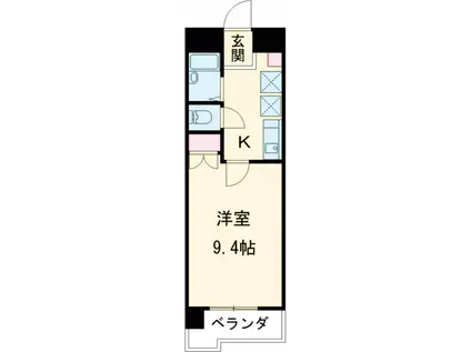 カルチェ千歳烏山(1K/5階)の間取り写真