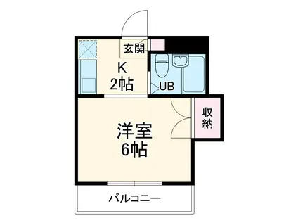 ルミエールたちばな(1K/2階)の間取り写真