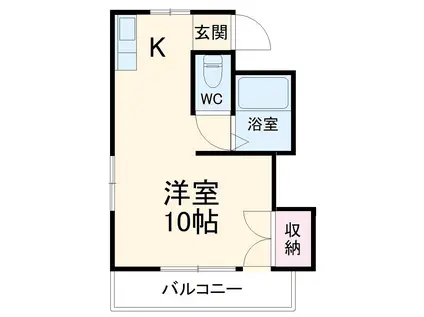 ブラウシュピーゲル(ワンルーム/3階)の間取り写真