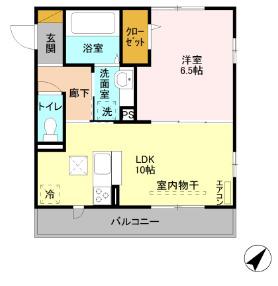 D-.MS(1LDK/1階)の間取り写真