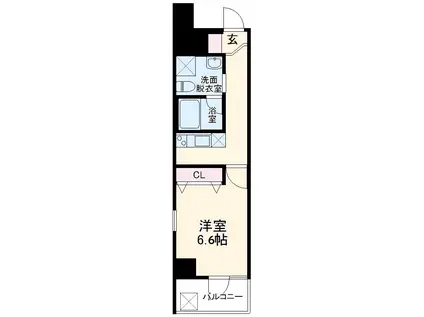 ウィンドワード市川(1K/5階)の間取り写真