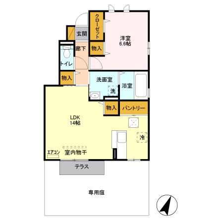 プラナス(1LDK/1階)の間取り写真