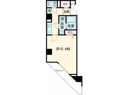 メインステージ千歳船橋(1K/2階)の間取り写真